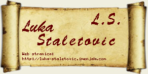 Luka Staletović vizit kartica